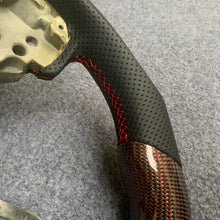 Load image into Gallery viewer, CZD auto parts for Mitsubishi Lancer Evolution Evo 10 carbon fiber steering wheel with red and silver wire carbon