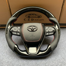 Load image into Gallery viewer, CZD Autoparts For Toyota 8th gen Camry se xse le xle 2018-2022 piano black steering wheel with piano black top&amp;bottom