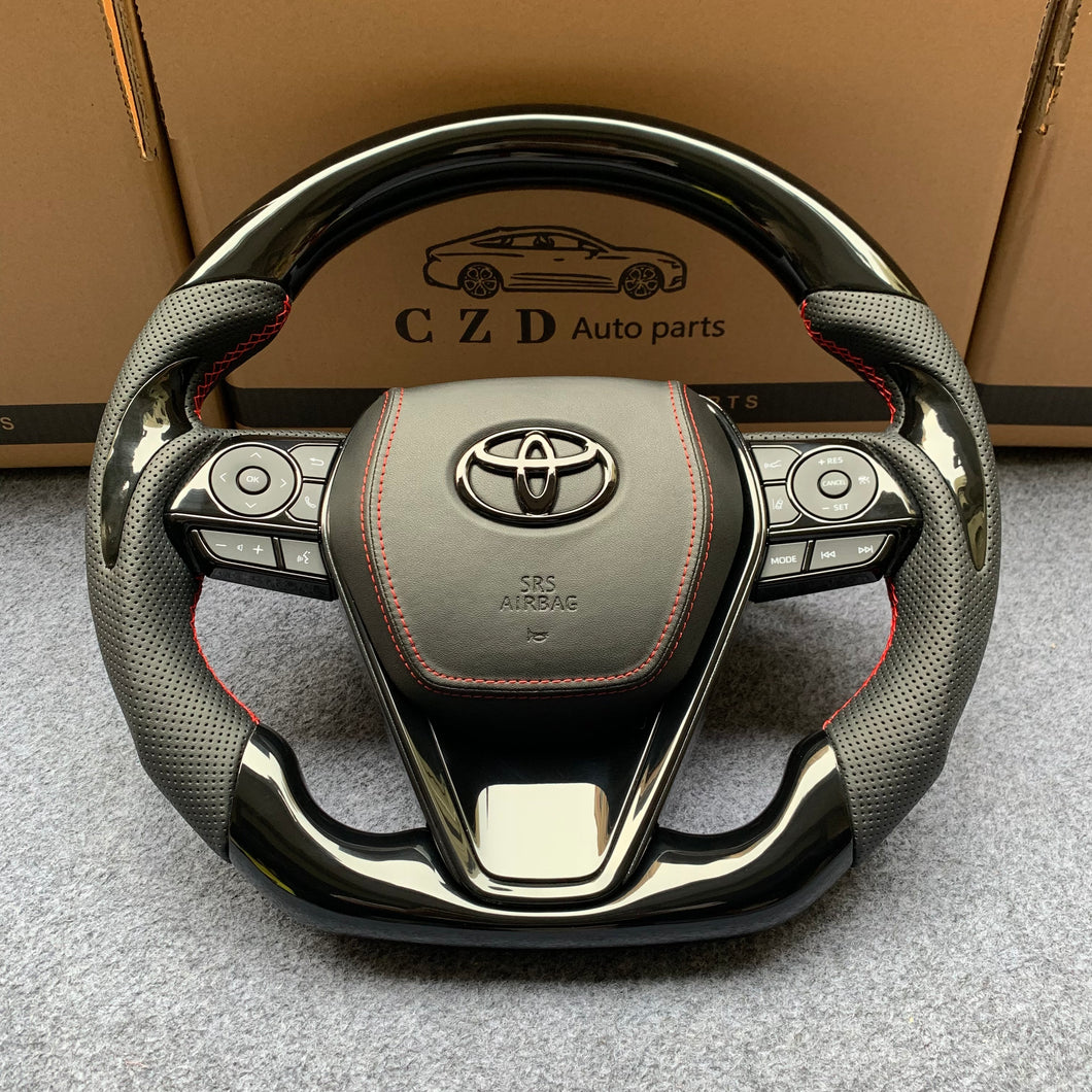 CZD Autoparts For Toyota 8th gen Camry se xse le xle 2018-2022 piano black steering wheel with piano black top&bottom