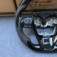 Load image into Gallery viewer, CZD autoparts for Toyota 8th gen Camry se xse le xle 2018-2022/ Avalon 2018-2022 carbon fiber steering wheel with piano black  thumb grips