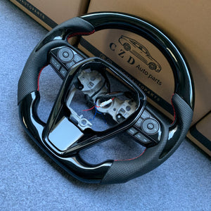 czd auto parts carbon fiber steering wheel for Toyota Avalon 2018-2022 with red stitching