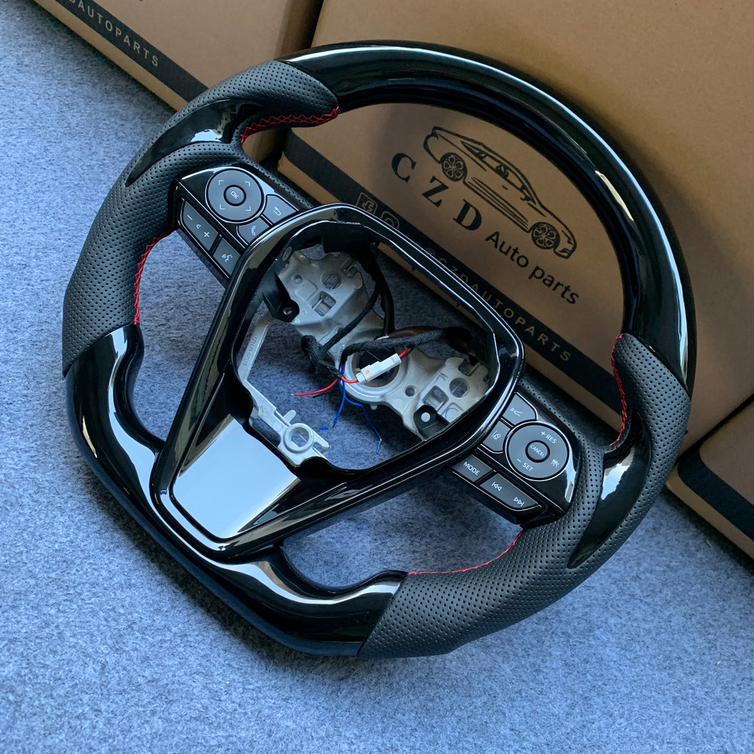 CZD autoparts for Toyota 8th gen Camry se xse le xle 2018-2022/ Avalon 2018-2022 carbon fiber steering wheel with piano black  thumb grips