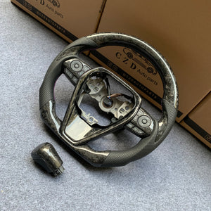 CZD Autoparts For Toyota 8th gen Camry se xse le xle 2018-2022 carbon fiber steering wheel gloss forged carbon fiber gear knob