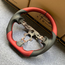 Load image into Gallery viewer, CZD autoparts for Nissan 7th gen Maxima 2009-2014 carbon fiber steering wheel  with red smooth leather top &amp; bottom