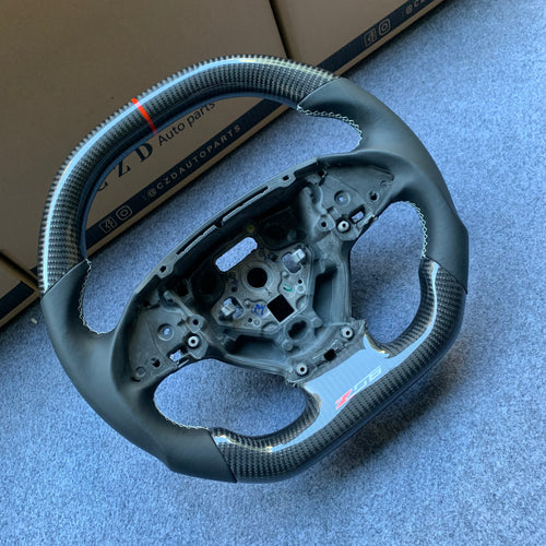 CZD auto parts carbon fiber steering wheel for Chevrolet Corvette C7 2014-2019 with black smooth leather