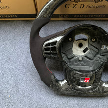 Load image into Gallery viewer, CZD auto parts for TOYOTA SUPRA A90 A91 MK5 2020-2021 carbon fiber steering wheel with black alcantara leather side &amp; forged carbon