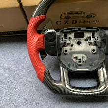 Load image into Gallery viewer, CZD auto parts for RANGE ROVER SPORT L494 2014-2019 carbon fiber steering wheel with red perforated leather side &amp;  paddle shifter