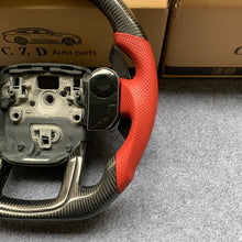 Load image into Gallery viewer, CZD auto parts for RANGE ROVER SPORT L494 2014-2019 carbon fiber steering wheel with red perforated leather side &amp;  paddle shifter