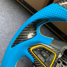 Load image into Gallery viewer, Ford Kuga 2016-2019 carbon fiber steering wheel with yellow stripe line from czd auto parts