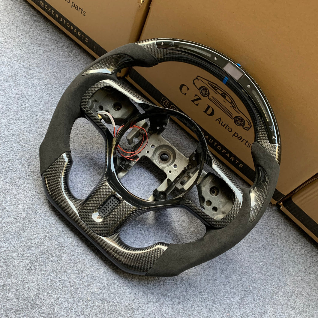 CZD auto parts carbon fiber steering wheel for Mitsubishi Lancer Evolution Evo X 2008-2015 with blue stripe