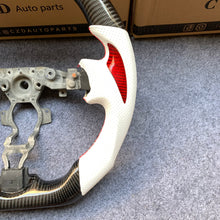 Load image into Gallery viewer, CZD autoparts for Nissan 7th gen Maxima 2009-2014 carbon fiber steering wheel with white perforated leather side