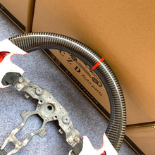 Load image into Gallery viewer, CZD autoparts for Nissan 7th gen Maxima 2009-2014 carbon fiber steering wheel with white perforated leather side