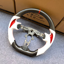 Load image into Gallery viewer, CZD autoparts for Nissan 7th gen Maxima 2009-2014 carbon fiber steering wheel with white perforated leather side