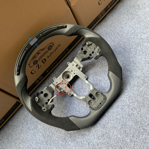 CZD auto parts carbon fiber steering wheel for Mitsubishi Lancer Evolution Evo 10 with led shift light