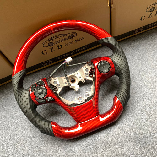 CZD For 2013、2014、2015、2016、2017 7th Toyota Gamry carbon fiber steering wheel with red stripe