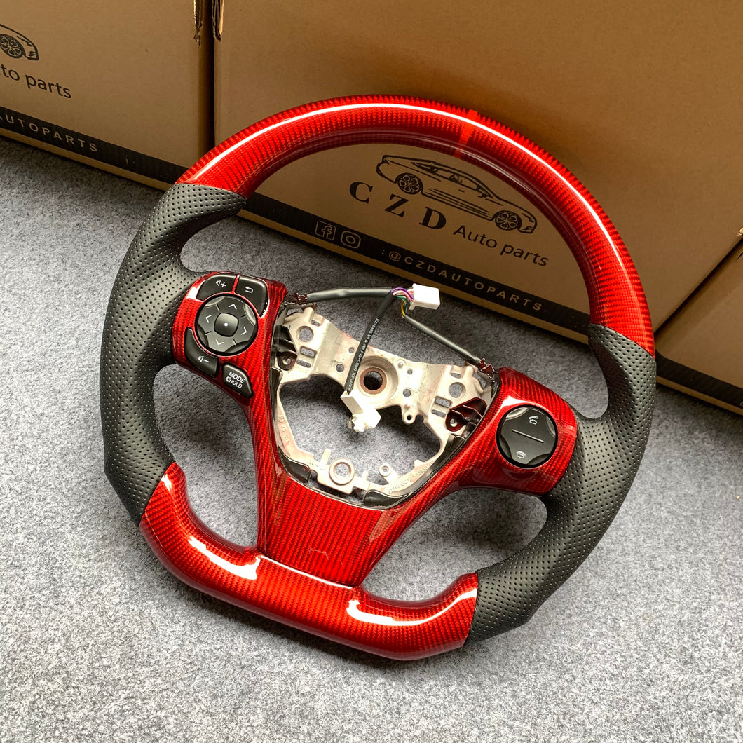 CZD For 2013、2014、2015、2016、2017 7th Toyota Gamry carbon fiber steering wheel with red stripe