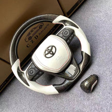 Load image into Gallery viewer, CZD Autoparts For Toyota 8th gen Camry se xse le xle 2018-2022 carbon fiber steering wheel gloss carbon fiber gear knob