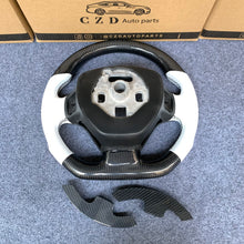 Load image into Gallery viewer, CZD autoparts for Chevrolet Corvette C7 2014-2019 carbon fiber steering wheel with white perforated leather side