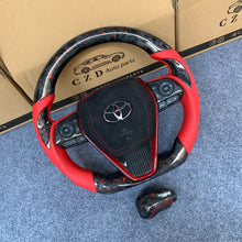 Load image into Gallery viewer, CZD Autoparts for Toyota 8th gen Camry se xse le xle 2018-2022 carbon fiber steering wheel black airbag cover