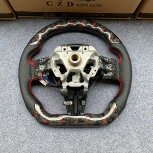 CZD auto parts for Infiniti Q50 2018-2019 carbon fiber steering wheel with LED at top