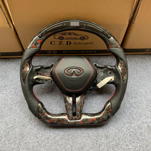 czd auto parts carbon fiber steering wheel for Infiniti Q60 with led and thumb grips