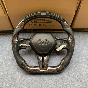 czd auto parts carbon fiber steering wheel for Infiniti Q60 with led and thumb grips