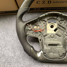 Load image into Gallery viewer, CZD auto parts for TOYOTA SUPRA A90 A91 MK5 2020-2021 carbon fiber steering wheel with gray perforated leather side &amp; LED