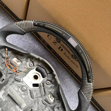 Load image into Gallery viewer, CZD auto parts for TOYOTA SUPRA A90 A91 MK5 2020-2021 carbon fiber steering wheel with gray perforated leather side &amp; LED