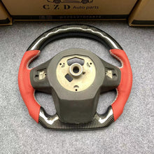 Load image into Gallery viewer, CZD auto parts for TOYOTA SUPRA A90 A91 MK5 2020-2021 carbon fiber steering wheel with red perforated leather side &amp; LED