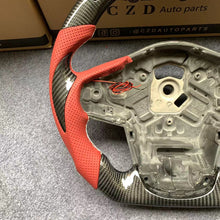Load image into Gallery viewer, CZD auto parts for TOYOTA SUPRA A90 A91 MK5 2020-2021 carbon fiber steering wheel with red perforated leather side &amp; LED