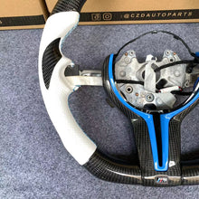 Load image into Gallery viewer, CZD Autoparts For BMW X5M X4 carbon fiber steering wheel white perforated leather sides