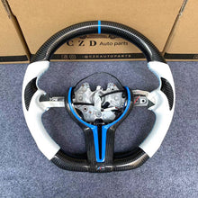 Load image into Gallery viewer, CZD Autoparts For BMW X5M X4 carbon fiber steering wheel white perforated leather sides