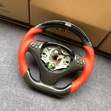 Load image into Gallery viewer, CZD auto parts for BMW 3 Series E90 E91 E92 E93 2006-2011 carbon fiber steering wheel with red perforated leather side &amp; LED