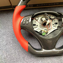 Load image into Gallery viewer, CZD auto parts for BMW M3 E90 E92 E93 2008-2013 carbon fiber steering wheel with red perforated leather side &amp; LED