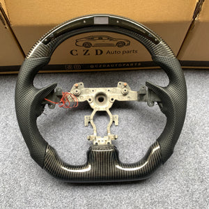 czd auto parts carbon fiber steering wheel for Infiniti G37 with led and perforated leather