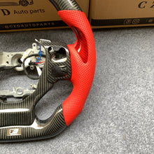 Load image into Gallery viewer, CZD auto parts carbon fiber steering wheel for Lexus RCF F sport with red carbon fiber thumbgrips