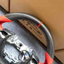 Load image into Gallery viewer, CZD auto parts carbon fiber steering wheel for Lexus RCF F sport with red carbon fiber thumbgrips