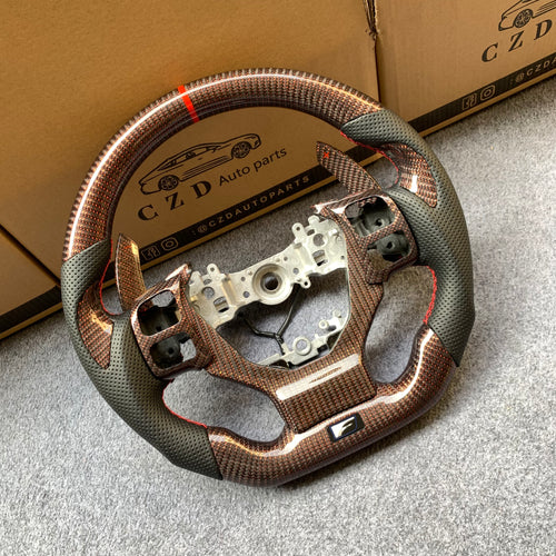 CZD auto parts carbon fiber steering wheel for Lexus IS200t 2016-2017 with red wires carbon fiber