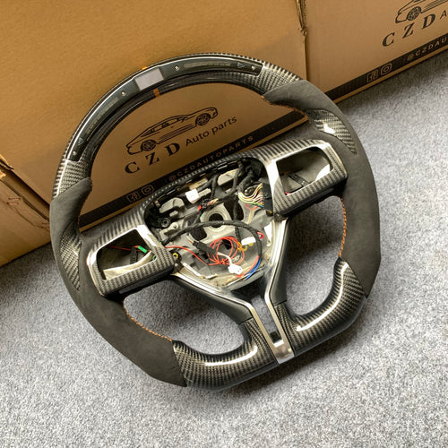 CZD auto parts carbon fiber steering wheel for Maserati Ghibli M157 2014-2019 with led shift light