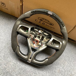 CZD Autoparts For Maserati Quattroporte GTS 2013-2019 carbon fiber steering wheel gloss finish with orange stitching