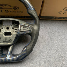 Load image into Gallery viewer, Ford Escape 2017-2019 carbon fiber steering wheel with blue wire carbon fiber from czd auto parts