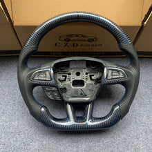 Load image into Gallery viewer, Ford Escape 2017-2019 carbon fiber steering wheel with blue wire carbon fiber from czd auto parts