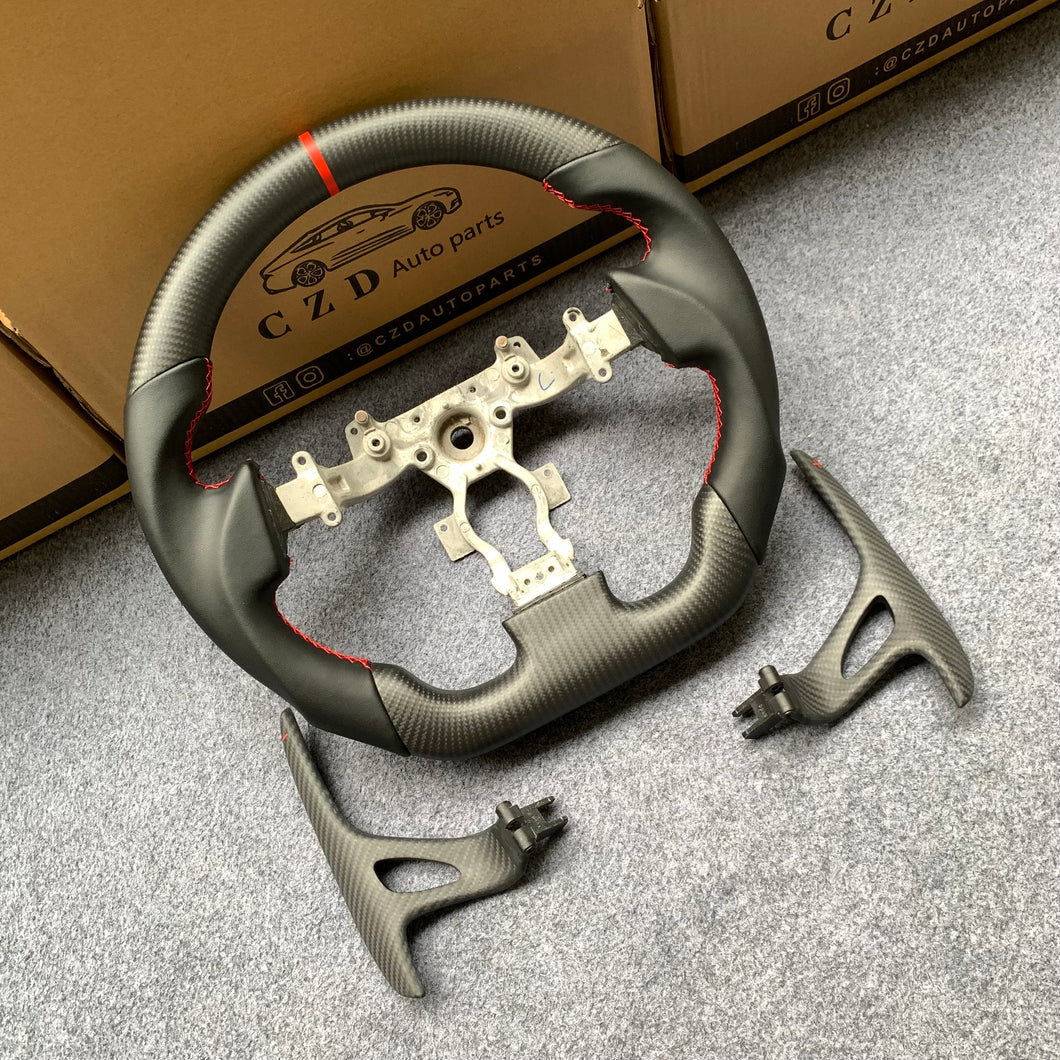 CZD autoparts for Nissan GTR R35 2009-2016 steering wheel with matte carbon fiber paddle shifter