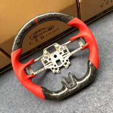 Load image into Gallery viewer, CZD auto parts for Ford SHELBY GT350R GENUINE 2018-2021 carbon fiber steering wheel with  forged carbon &amp; red perforated leather