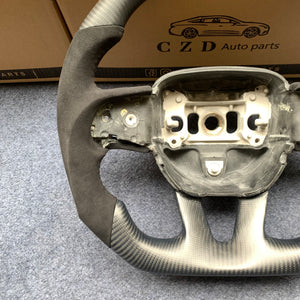 CZD Autoparts for Dodge Charger 2015-2021 carbon fiber steering wheel matte black carbon fiber top and bottom