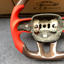 Load image into Gallery viewer, CZD Autoparts For Dodge Durango 2015-2021 gloss red wire carbon fiber steering wheel &amp;LED with perforated leather