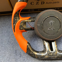 Load image into Gallery viewer, CZD auto parts for Ford Mustang 2018-2022 carbon fiber steering wheel with golden flakes carbon