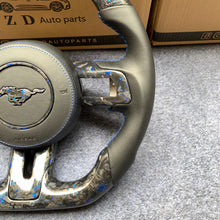 Load image into Gallery viewer, CZD auto parts for Ford Mustang 2018-2022 carbon fiber steering wheel with smooth leather airbag cover