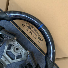 Load image into Gallery viewer, CZD autoparts for Infiniti FX35 FX45 S50 2003-2008 carbon fiber steering wheel with blue wire carbon fiber