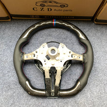 Load image into Gallery viewer, CZD Autoparts For BMW X5 M F85 X6 M F86 carbon fiber steering wheel black perforated leather sides